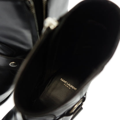 美品◆サンローラン ブーツ ワイアットハーネス 496880 メンズ 39 黒 SAINT LAURENT【AFD4】