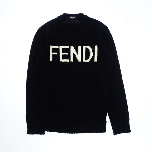 FENDI 针织毛衣正面徽标 Kagiami 男式 46 黑色 FENDI [AFB40] [二手] 
