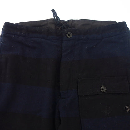 二手工程服装裤子羊毛条纹图案男士 S 黑色工程服装 [AFB2] 
