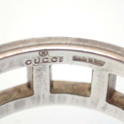 古驰 戒指 开口方形 SV925 银 尺寸 17.5 带盒子 GUCCI [AFI18] [二手] 