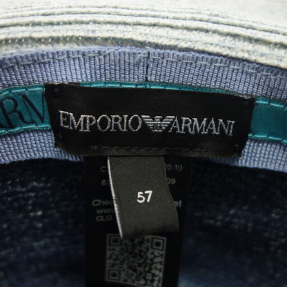 Very good condition ◆ Emporio Armani hat straw blue 57 EMPORIO ARMANI [AFI23] 