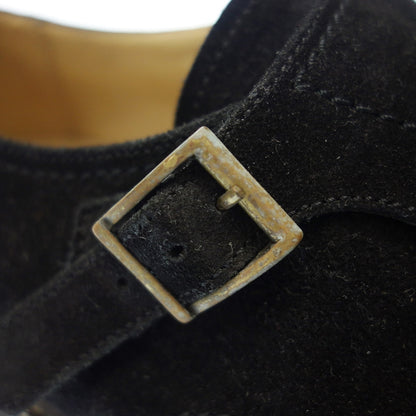 Good Condition ◆ Paraboots Leather Shoes William Double Monk WILLIAM Suede Men's Size 9 Black with Box PARABOOT [AFD8] 