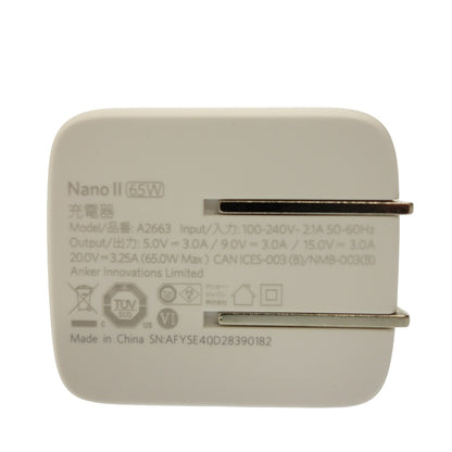 状况良好 ◆ Anker Nano II 充电器电池 白色 65W A2663 Anker Nano II [AFI8] 