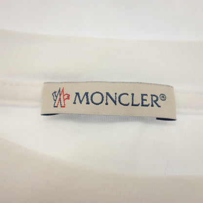 Good Condition◆Moncler Logo Patch T-shirt Men's Size M White C-SCOM-22-63901 MONCLER [AFB29] 