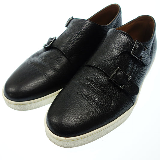 ジョンロブ レザースニーカー HOLME ホワイトソール ダブルストラップ メンズ 8 黒 JOHN LOBB【AFC53】【中古】