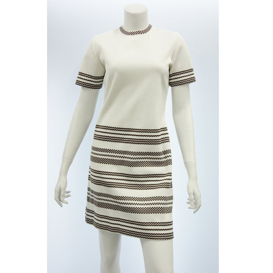 Wistel T 复古复古连衣裙意大利制造女式白色 100% 聚酯纤维 [AFB3] [二手] 