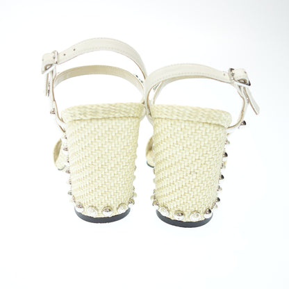 Good Condition◆Jimmy Choo Sandals Wedge Sole Bijou Women's Beige Size 36 Jimmy Choo [AFD8] 