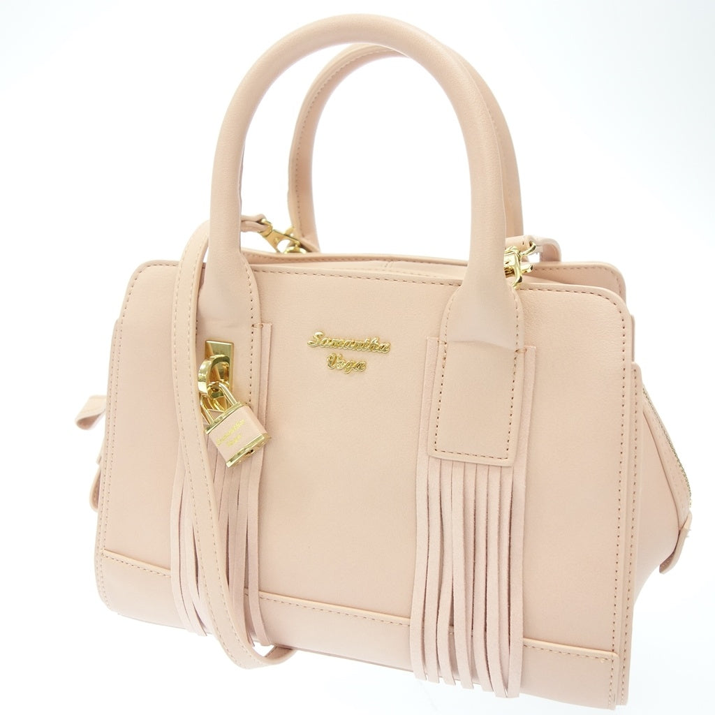 Like new◆Samantha Vega handbag 2way shoulder fringe pink SAMANTHAVEGA [AFE2] 