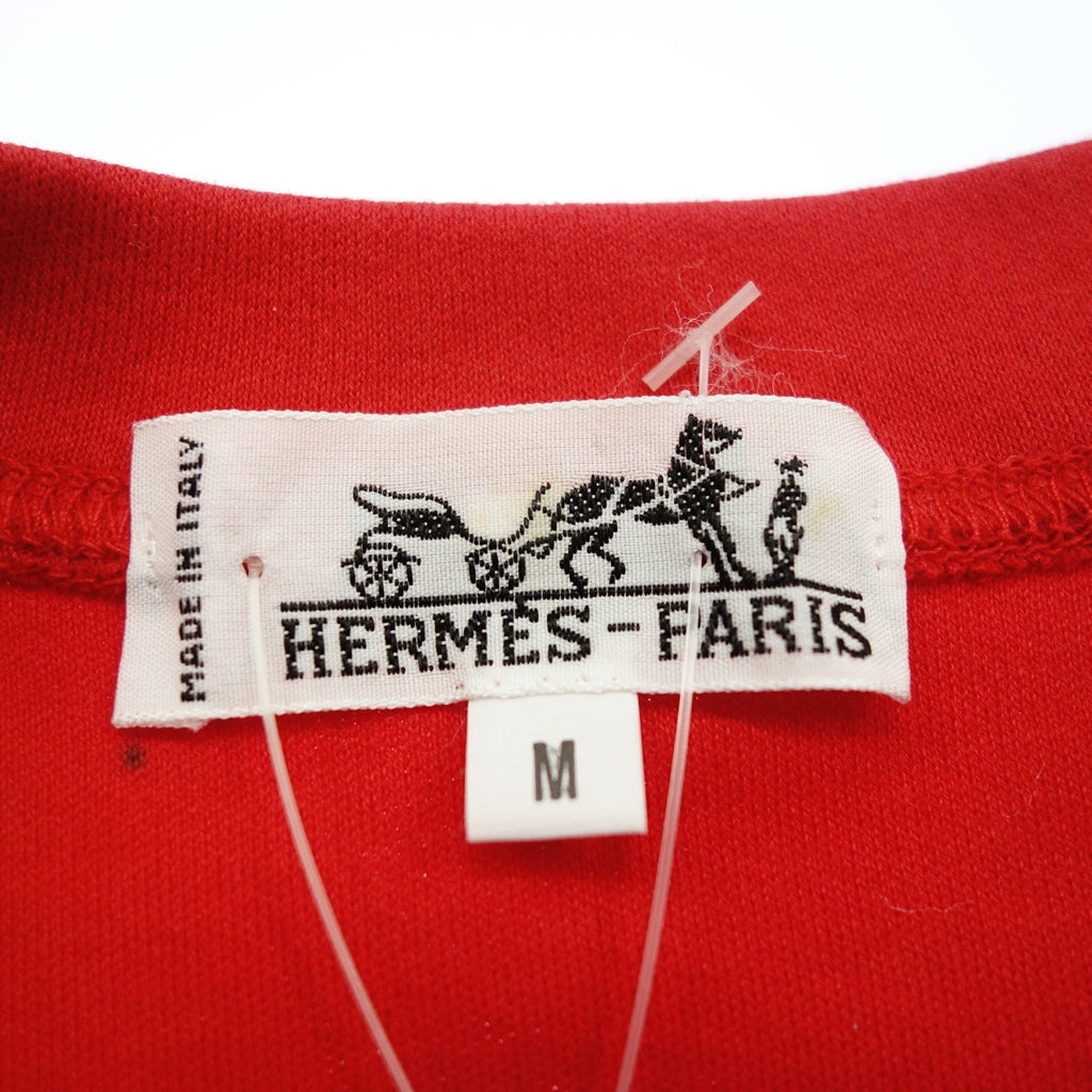 Good Condition◆Hermes Long T-shirt Chest Logo Women's M Red HERMES [AFB11] 