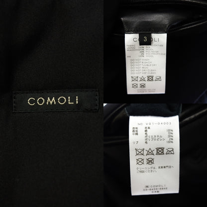 美品◆コモリ ジャケット MA-1 シープスキン メンズ サイズ3 ブラック COMOLI【AFG1】