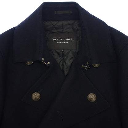 Good Condition◆Burberry Black Label Melton Filled Coat Silver Button D1B61-806-29 Men's Size M Navy BURBERRY BLACK LABEL [AFA16] 