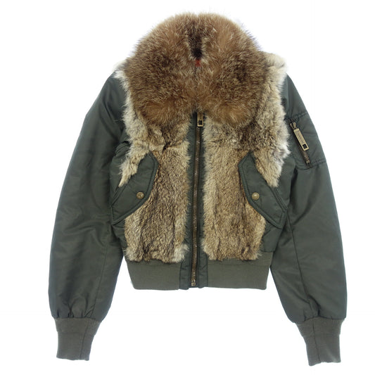 Used ◆Dolce &amp; Gabbana Bomber Jacket Rabbit Fur Nylon Ladies Khaki Size 42 DOLCE&amp;GABBANA [AFB15] 