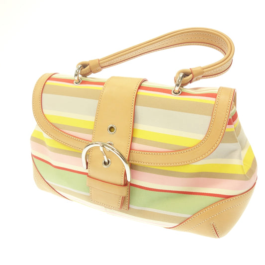 Good Condition◆Coach Handbag Daisy Multicolor Canvas Leather COACH [AFE5] 