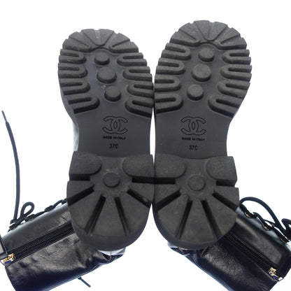状况良好◆香奈儿靴子侧拉链这里标记皱 G38217 女士黑色尺寸 37 香奈儿 [AFC19] 
