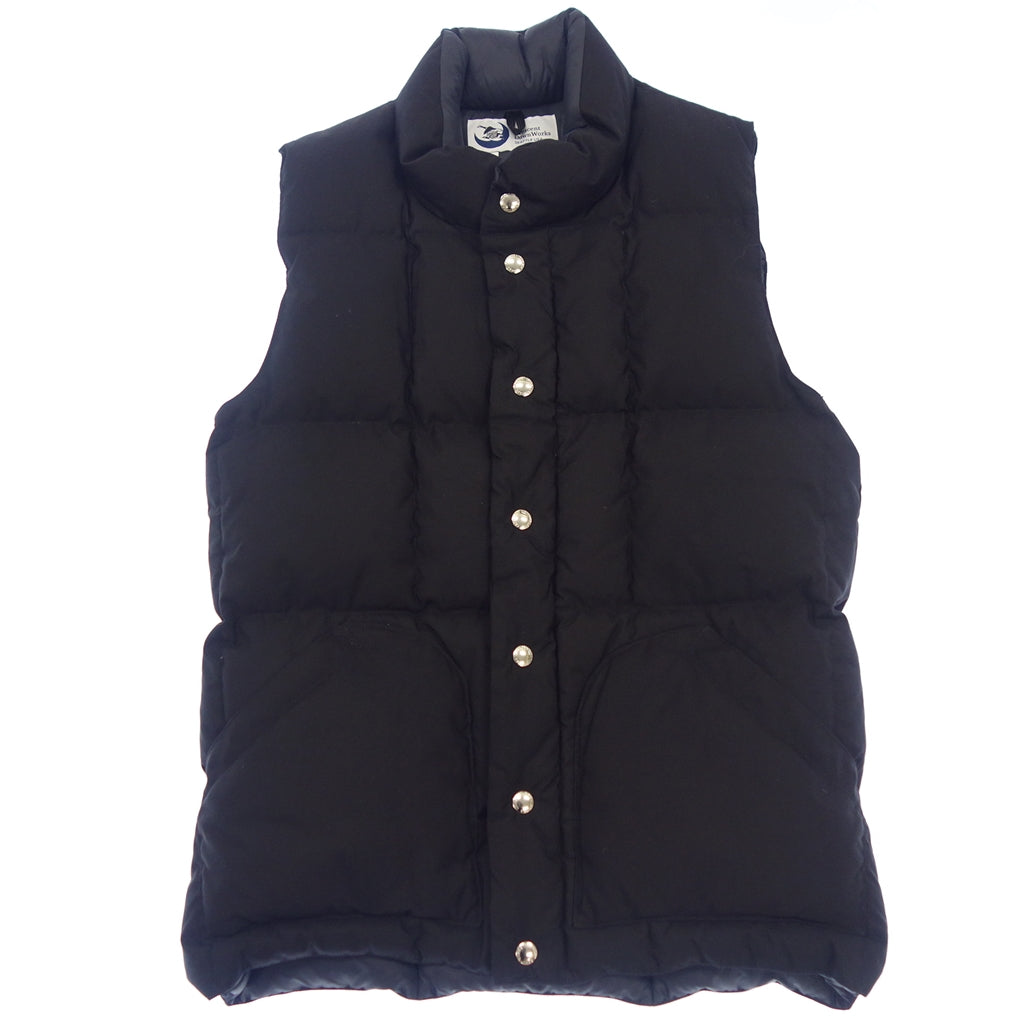 Good Condition◆Crescent Down Works Down Vest Made in USA Men's Size M Black Crescent Down Works [AFA16] 