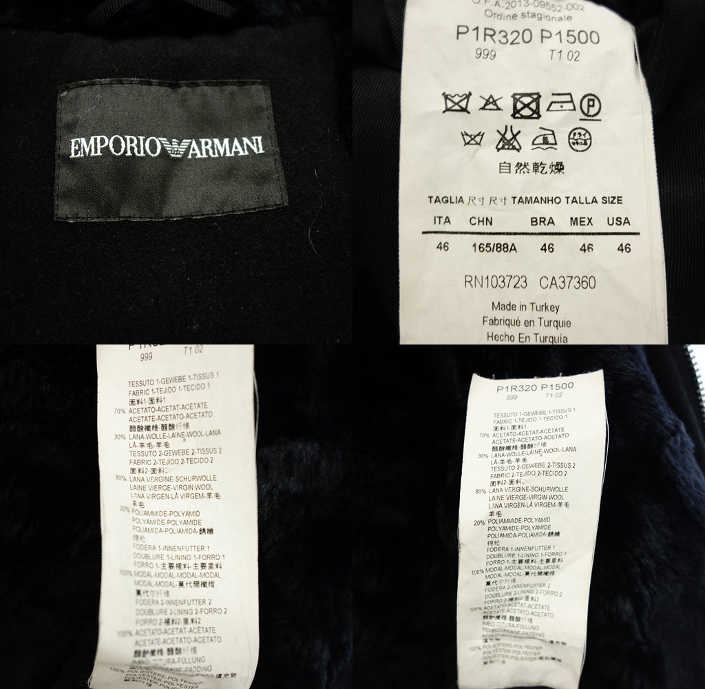 二手 ◆ Emporio Armani Ship-up Parka Gackt 穿着型号男士黑色尺码 46 P1R320 EMPORIO ARMANI [AFA2] 