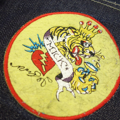 Used Ed Hardy Denim Denim Pants with Embroidery &amp; Patches Lot2007 Men's Size 30 Indigo Ed Hardy DENIM [AFB51] 