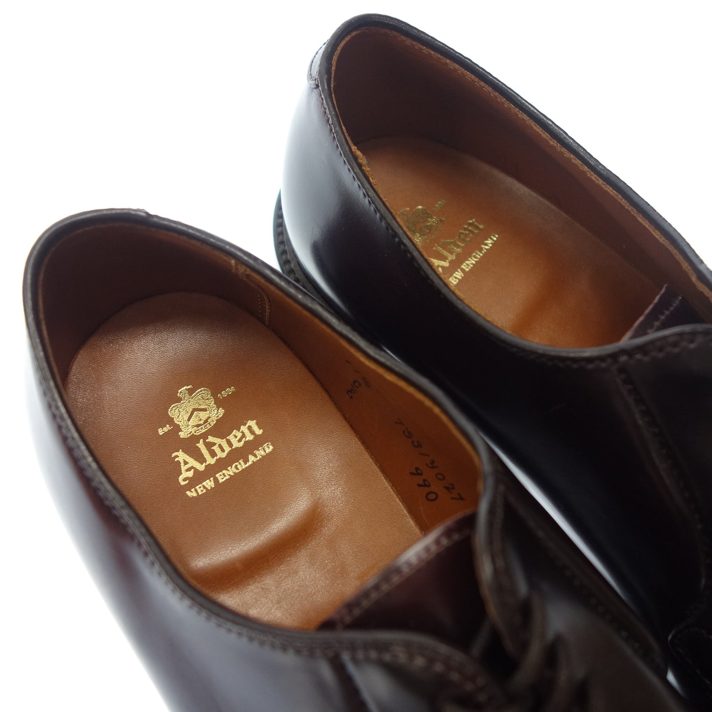 Very good condition◆Alden leather shoes plain toe 990 cordovan ballylast burgundy men's size 11.5 with box ALDEN [AFD5] 