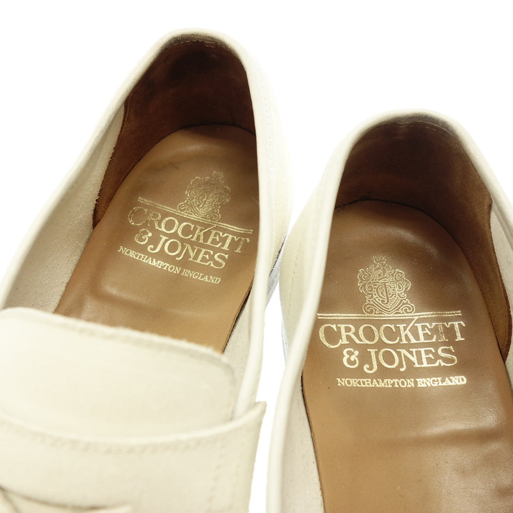 状况良好◆Crockett &amp; Jones 乐福鞋 Selsey SELSEY 绒面革男式 6E 白色 CROCKETT&amp;JONES [AFC55] 