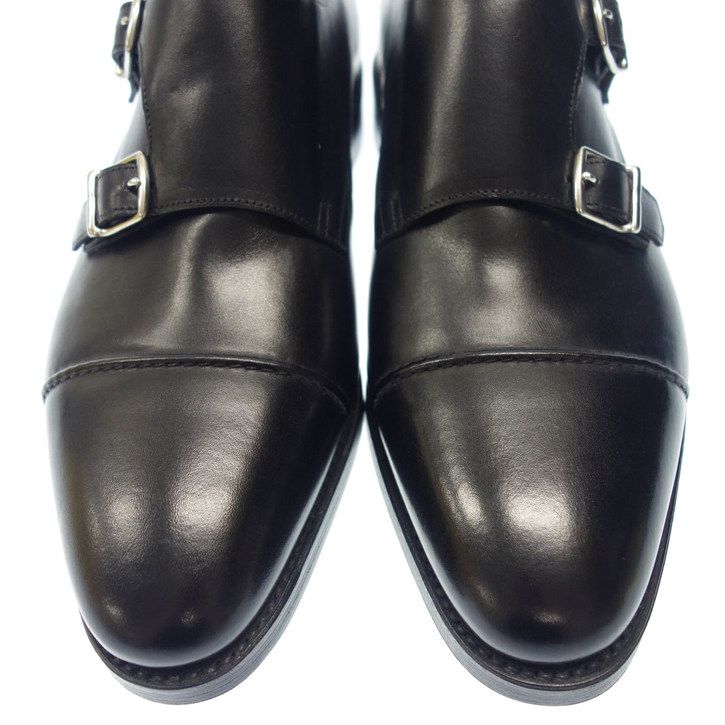 跟新一样◆John Lobb 皮鞋 Double Monk William II 男式 UK7.5E 黑色正品鞋撑 JOHN LOBB WILLIAM II [LA] 