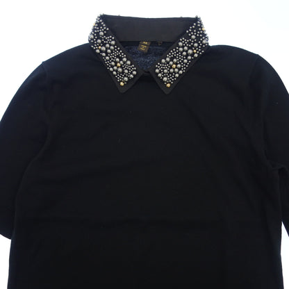 状况良好 ◆Louis Vuitton T 恤 13SS 领子 Bijoux 棉质女士黑色 XS 码 LOUIS VUITTON [AFB3] 