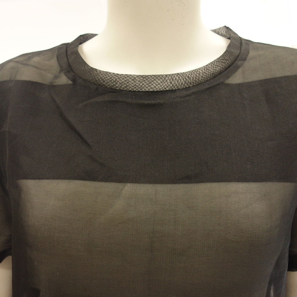 Good Condition ◆ Alexander Wang Tunic Short Sleeve See-Through Border 100% Silk Women's Black Size XS Alexander Wang [AFB19] 