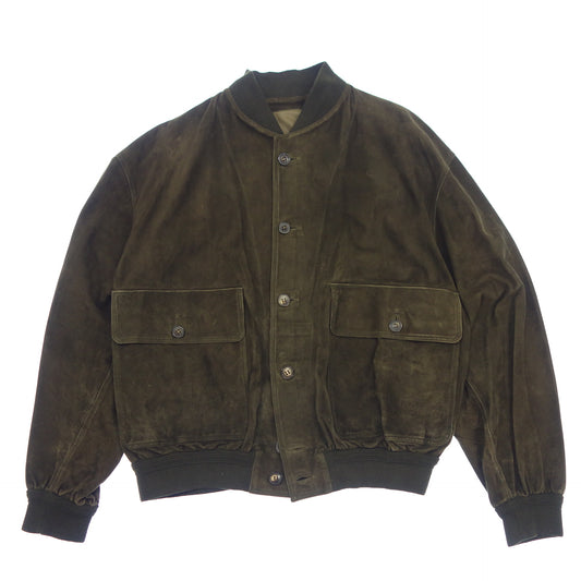 Used LOEWE Leather Jacket Dark Green Men's LOEWE [AFB34] 