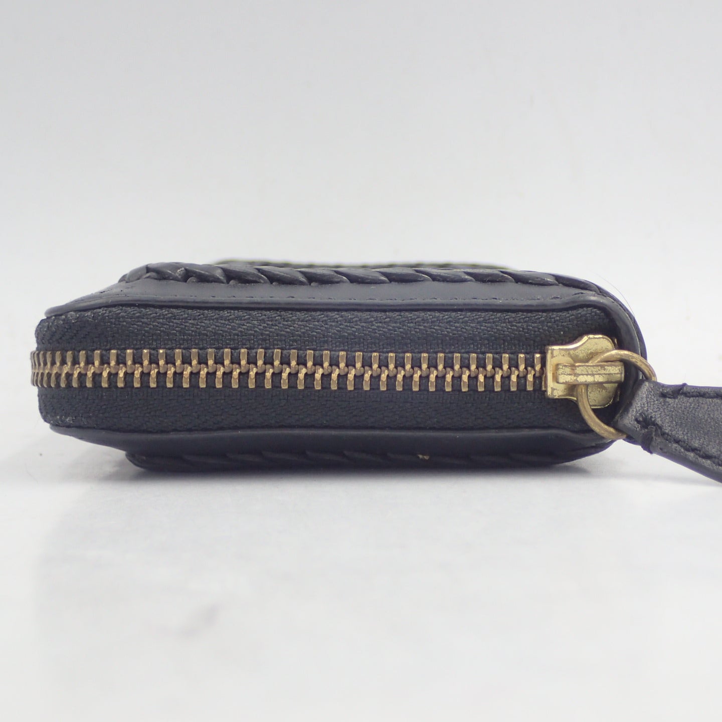 Polo Ralph Lauren Round Zip Wallet Leather Braided Black POLO RALPH LAUREN [AFI7] [Used] 