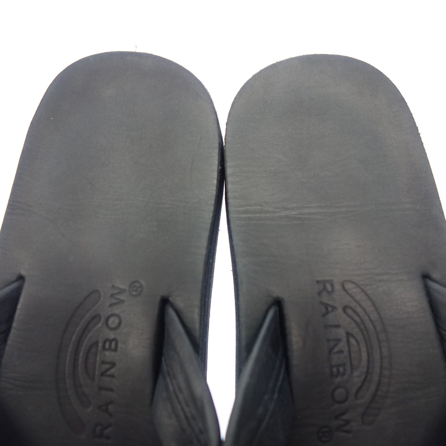 Used ◆Rainbow Sandals Leather Men's Black RAINBOW SANDALS [AFC5] 