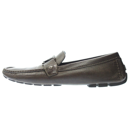 Used ◆Louis Vuitton Leather Loafers LV Hardware Silver Hardware FA0183 Men's Brown 11 LOUIS VUITTON [AFC30] 