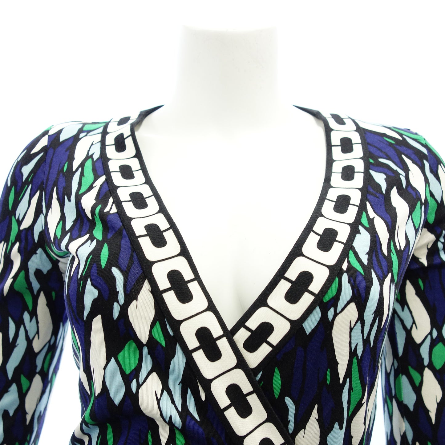 美品◆ダイアンフォンファステンバーグ ワンピース シルク 総柄 レディース マルチカラー サイズ0 DIANE VON FURSTENBERG【AFB53】