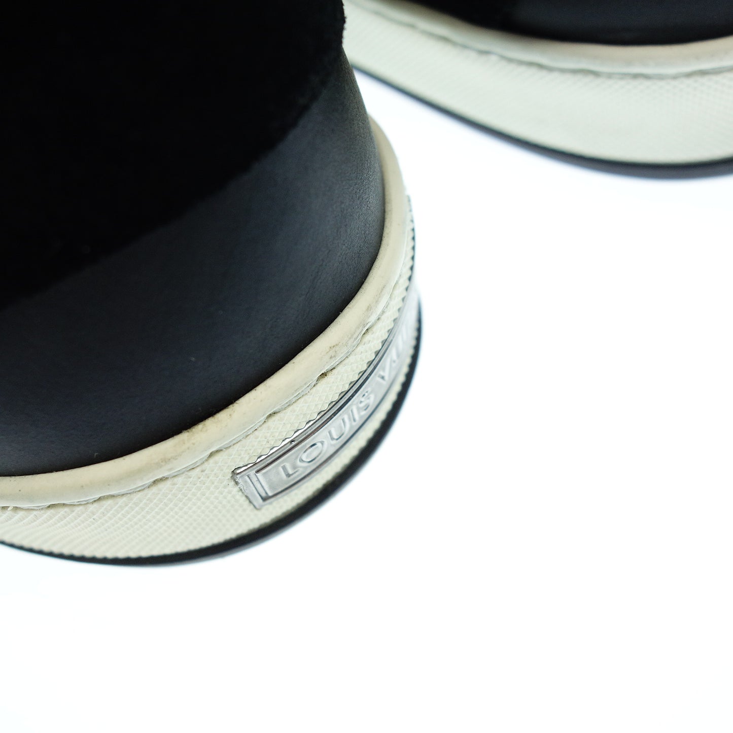 Good condition◆Louis Vuitton leather sneakers GO0163 Men's 8 Black LOUIS VUITTON [AFD2] 