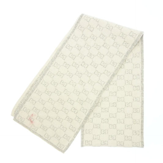 Used ◆ Gucci muffler GG pattern quality tag missing white system GUCCI [AFB42] 