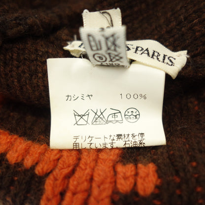 中古◆エルメス ニットキャップ カシミヤ Hロゴ マルジェラ期 ブラウン系 HERMES【AFI20】