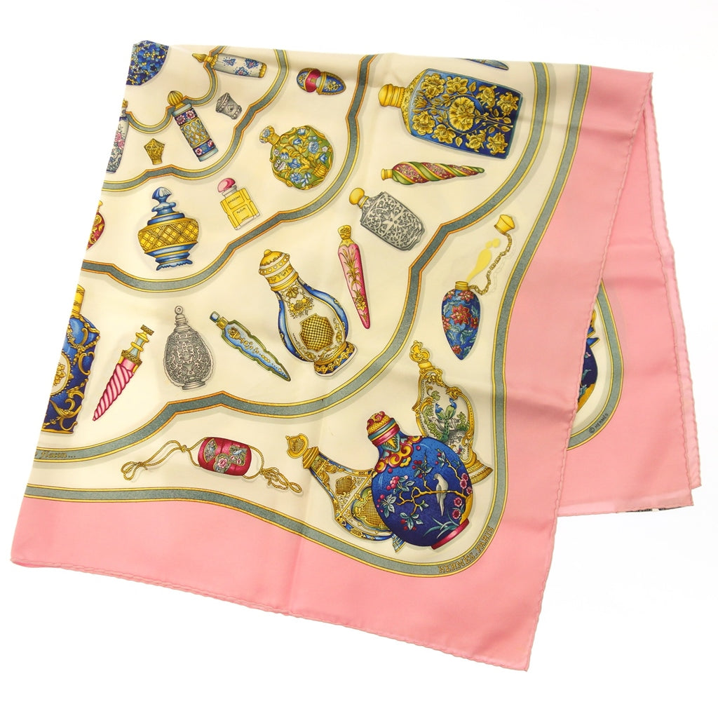 Used ◆Hermes Scarf Carre 90 Pourvu qu'on ait l'ivresse Perfume Pattern Silk Pink HERMES [AFI22] 