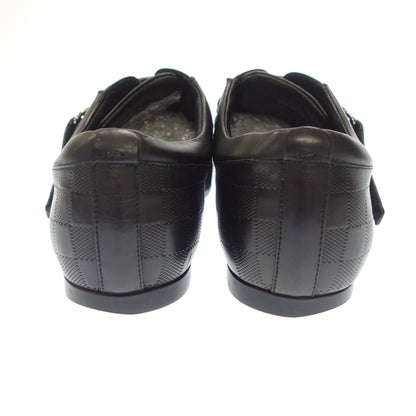 Good condition ◆ Louis Vuitton leather shoes belt design Damier Infini men's black size 7.5 LOUIS VUITTON [AFC16] 