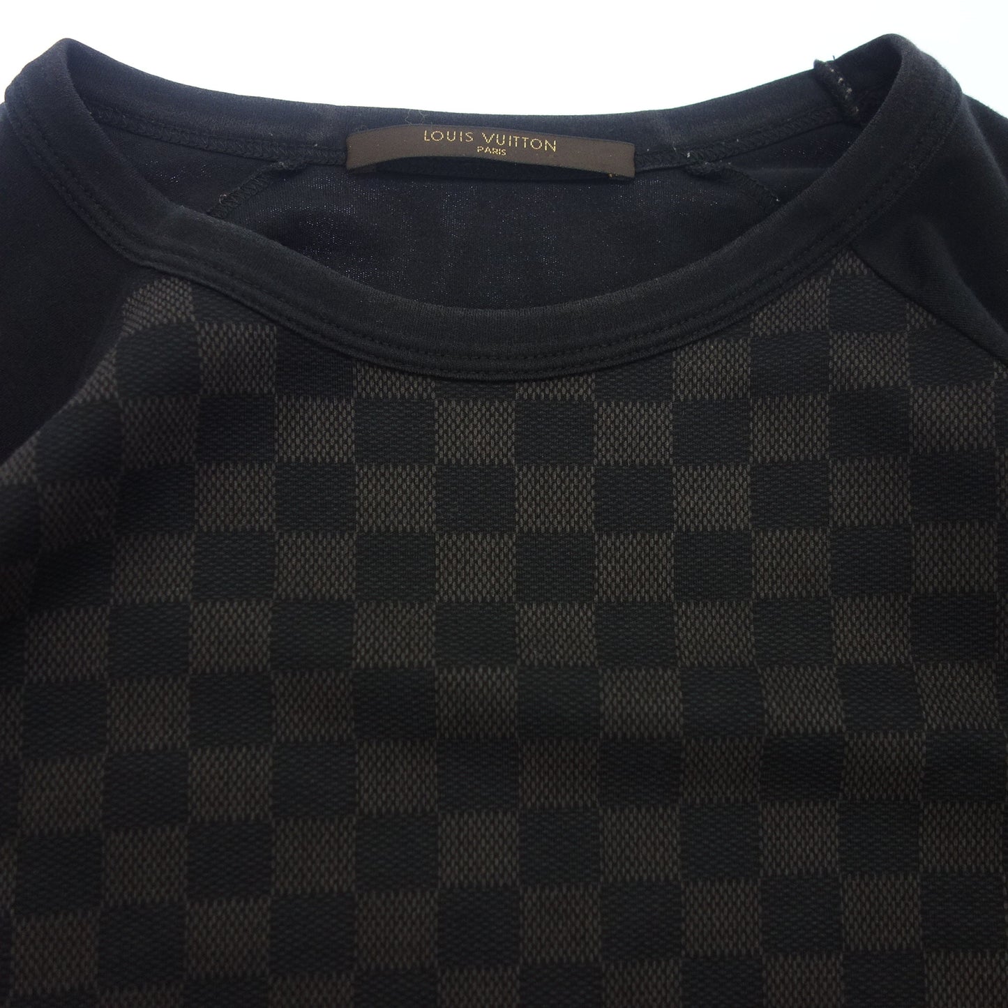 美品◆ルイヴィトン Tシャツ ダミエ 10SS RM101D サイズS メンズ 黒系 LOUIS VUITTON【AFB28】