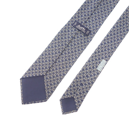 Good condition◆Hermes tie 606091 All-over pattern horse talk silk navy HERMES [AFI5] 