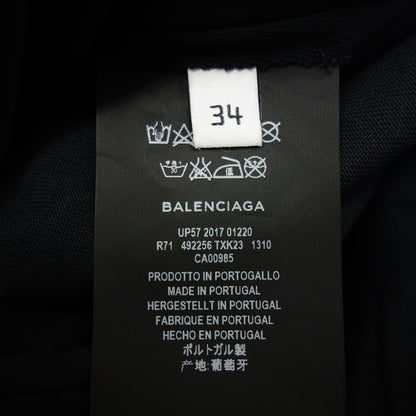 状况良好 ◆ Balenciaga 一件式不对称切换印花女式 34 黑色 x 海军蓝 BALENCIAGA [AFB3] 