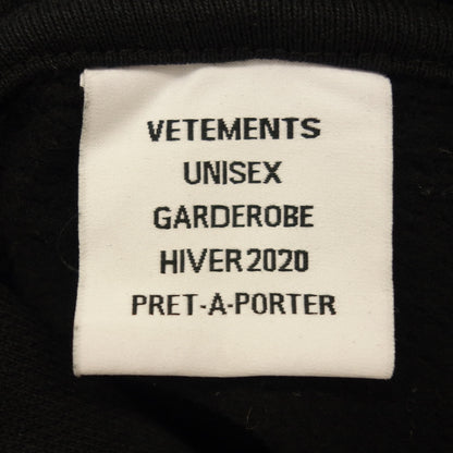 Good condition ◆ Vetements Logo Hoodie Parka Pullover Big Tag Men's Size S Black VETENENTS [AFB37] 