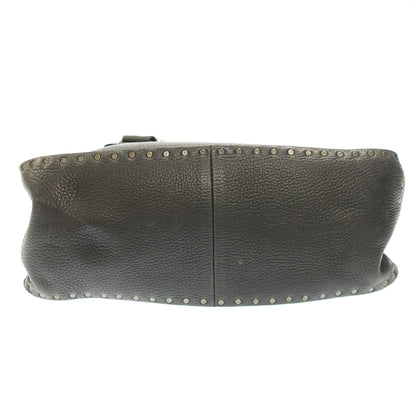 Used ◆ Celine Boogie Bag Hand Studded Leather Black CELINE [AFE6] 