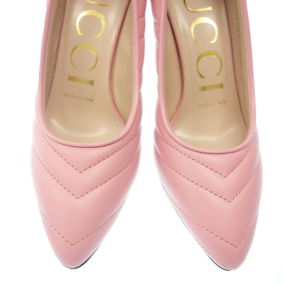 像全新一样 ◆ Gucci 高跟鞋 GG Marmont Matelasse 女式 35 粉色 GUCCI [AFD12] 