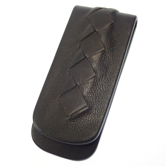 Used ◆BOTTEGA VENETA Intrecciato Leather Money Clip Black BOTTEGA VENETA [AFI12] 