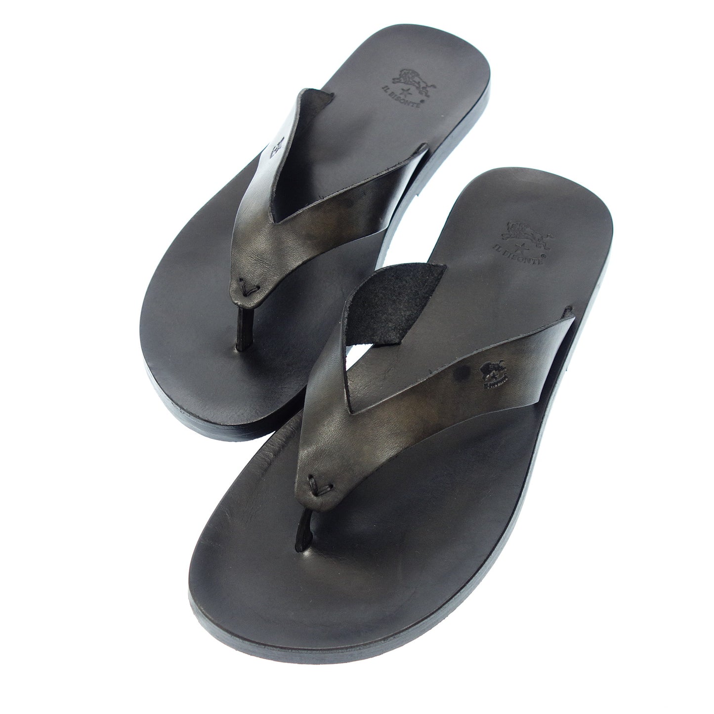 Like new◆IL BISONTE Sandals Leather Men's Black Size 42 H0156 IL BISONTE [AFD7] 