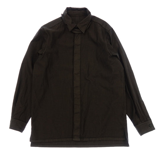 Good condition ◆ Shinya button shirt wool x silk men's black size 3 shinya official [AFB31] 