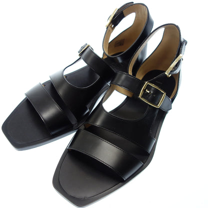 FENDI leather sandals gold hardware ladies 7 black FENDI [AFD3] [Used] 