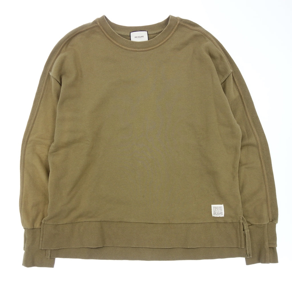 Good condition ◆ ANDSQUARE Sweatshirt Cotton Men's Khaki Size M ANDSQUARE [AFB44] 