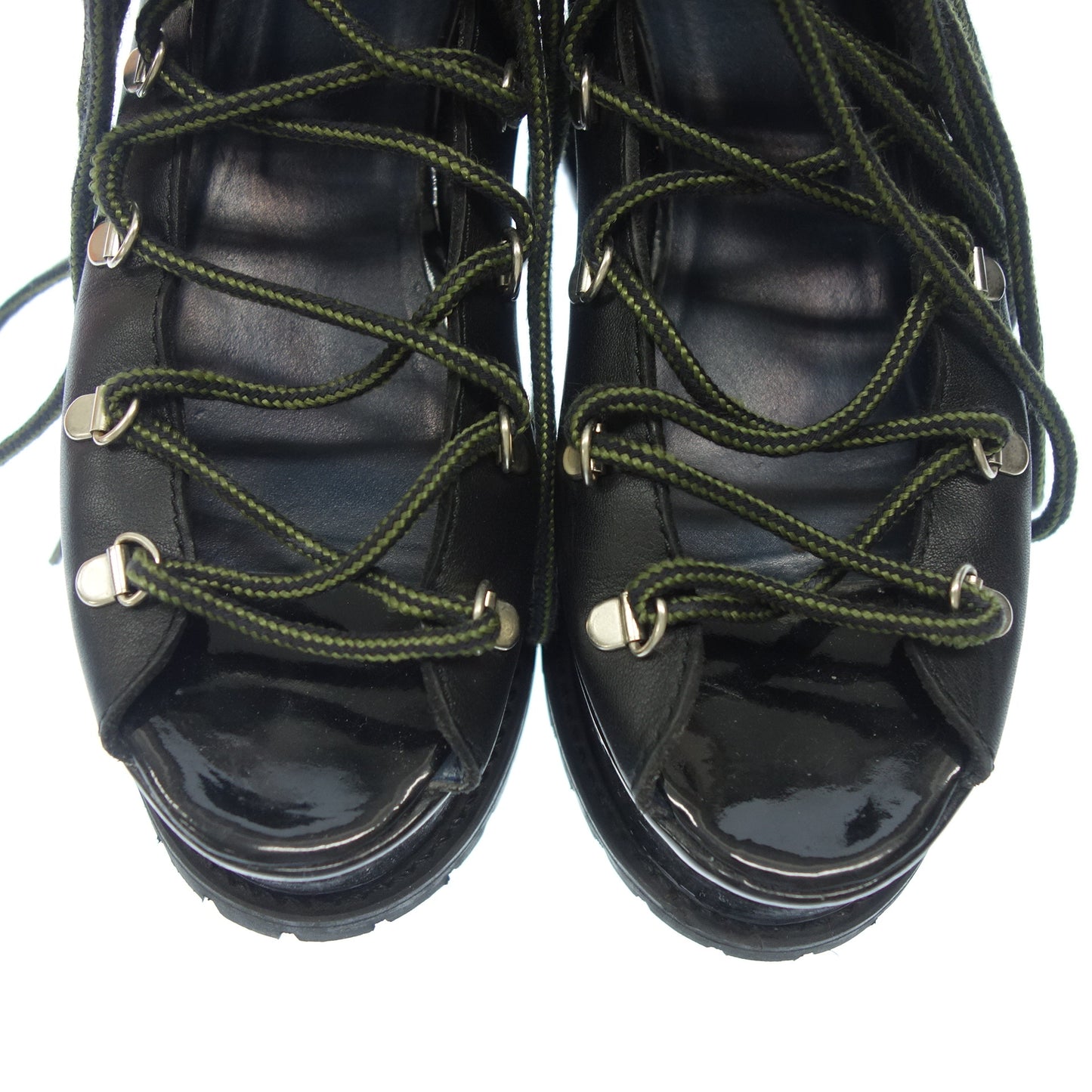 Sacai Leather Sandals Military Vibram Sole Women's Black 38 Sacai [AFC33] [Used] 