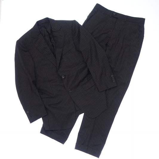 Good Condition ◆ Ermenegildo Zegna Suit Setup Tailored Single Stripe 2B Men's Black Size 44 Ermenegildo Zegna [AFB43] 