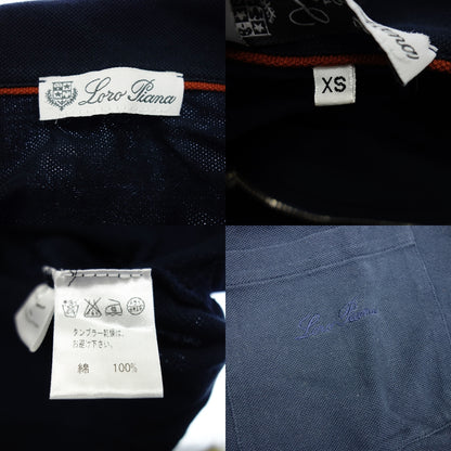 ロロピアーナ ポロシャツ ジップアップ メンズ XS ネイビー Loro Piana【AFB43】【中古】